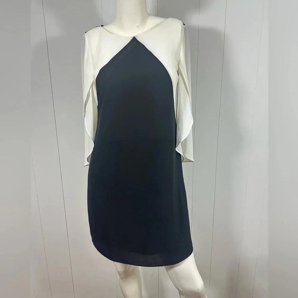 AB Studio Cocktail A Line Dress Flare Sleeve Size Small S